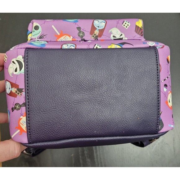 Loungefly Nightmare Before Christmas Mini Backpack Jack Sally Candy Purple Bag - Picture 5 of 5